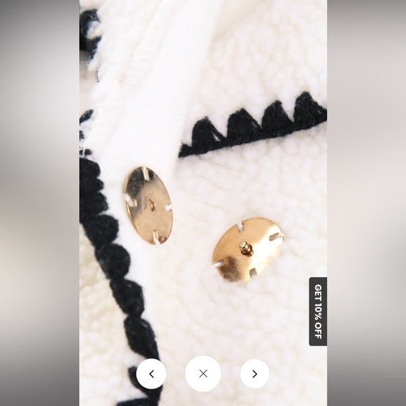 COMMENSE Embroidered Trim Fleece Kimono Jacket - Picture 3 of 6